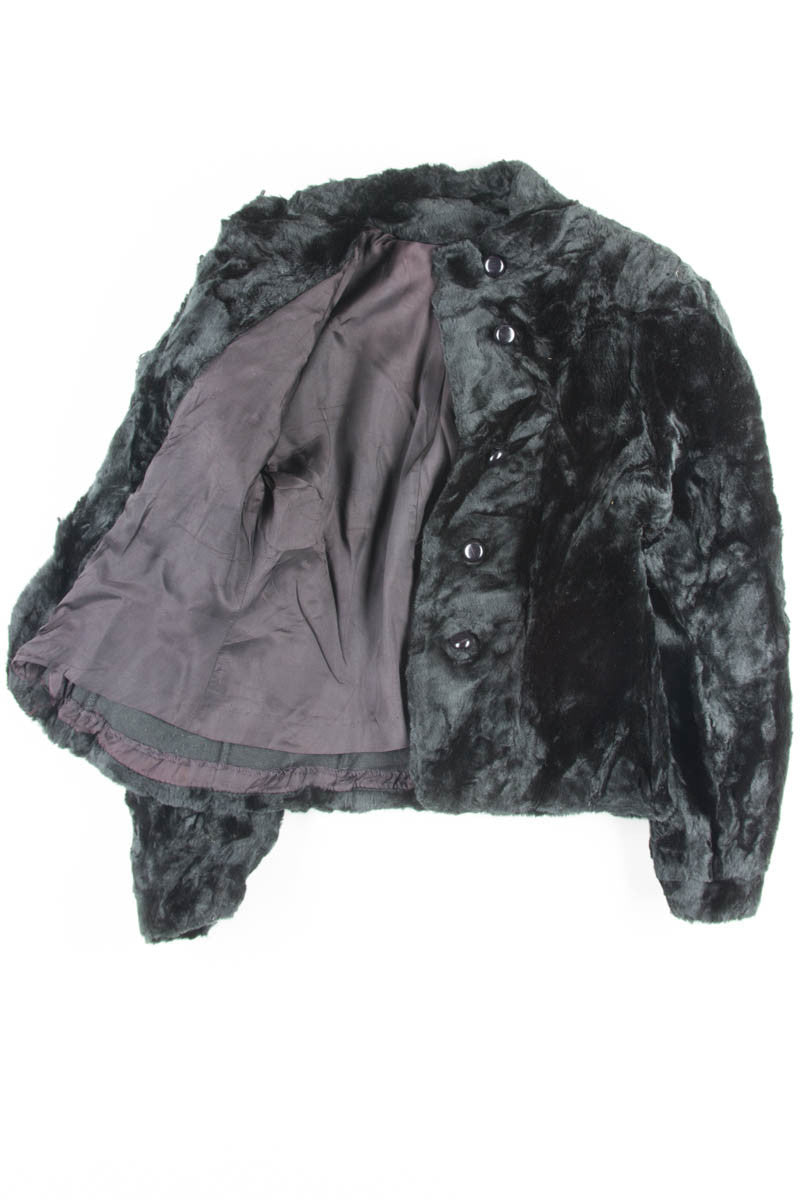 Black Vintage Fur Coat 2