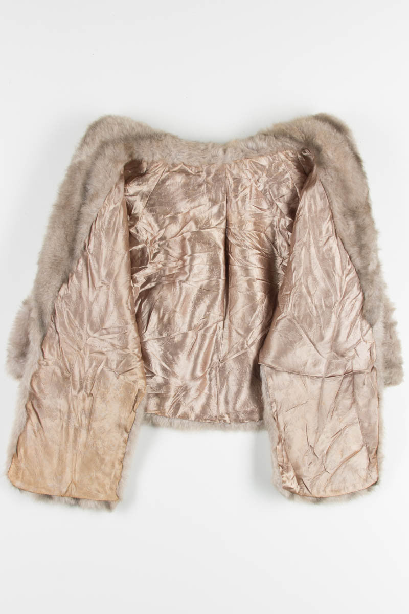 Tan Vintage Fur Shawl