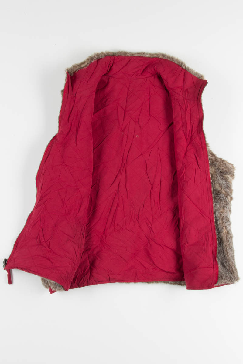 Reversible Red Fur Vest