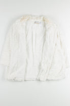 White Textured Fur Coat