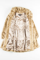 Tan Ruffled Fur Coat