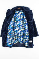 Navy 6 Button Fur Coat