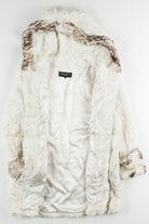 White Trimmed Faux Fur Coat