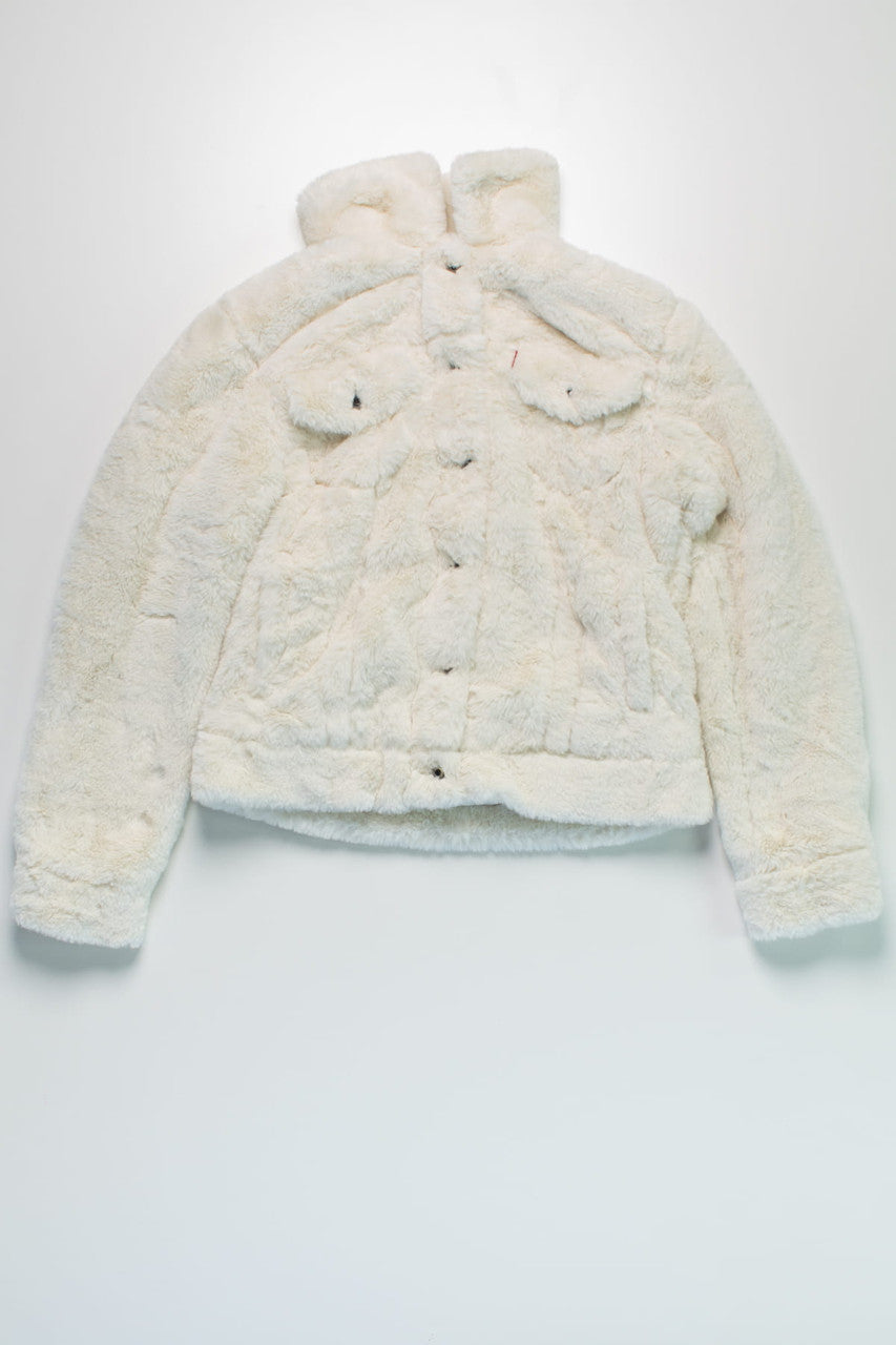 Vintage Soft White Faux Fur Coat