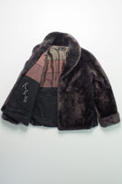 Vintage Dark Brown Faux Fur Coat