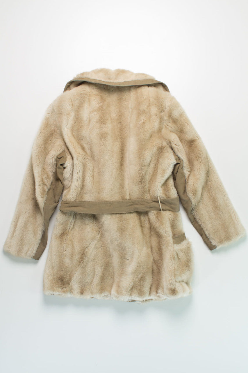 Vintage Tan Faux Fur Coat