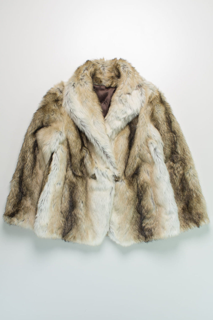 Vintage Grandella Tan Faux Fur Coat