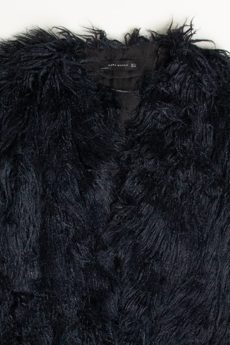 Black Shag Zara Faux Fur Coat