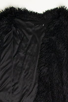 Short Black Shag Faux Fur Coat