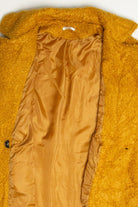 Vintage Mustard Curly Teddy Faux Fur Coat