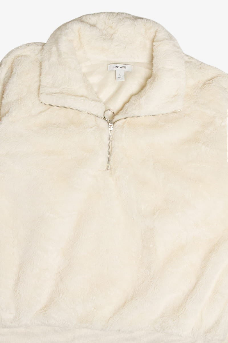 Cream Nine West Faux Fur Pullover