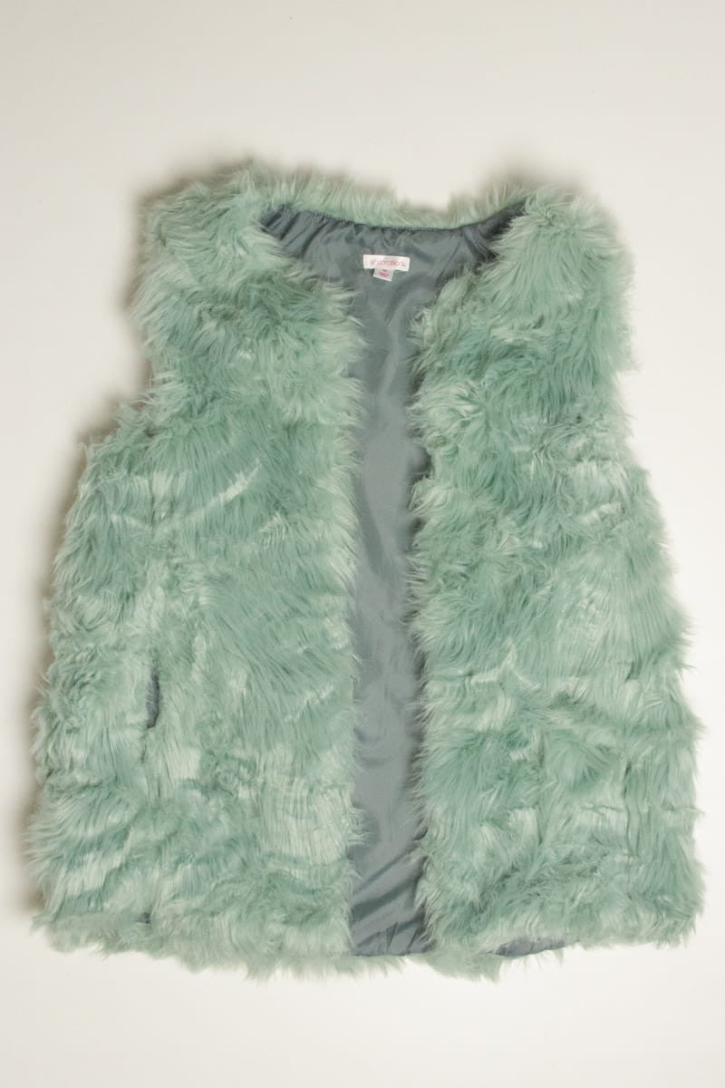 Mint Shag Faux Fur Vest