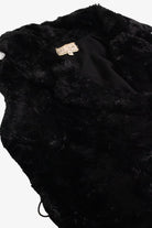 Large Collared Black Faux Fur Vest
