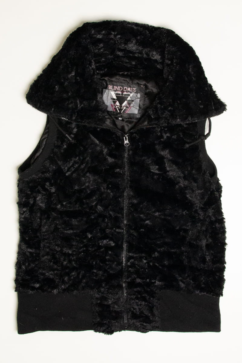 Black Blind Date Faux Fur Vest
