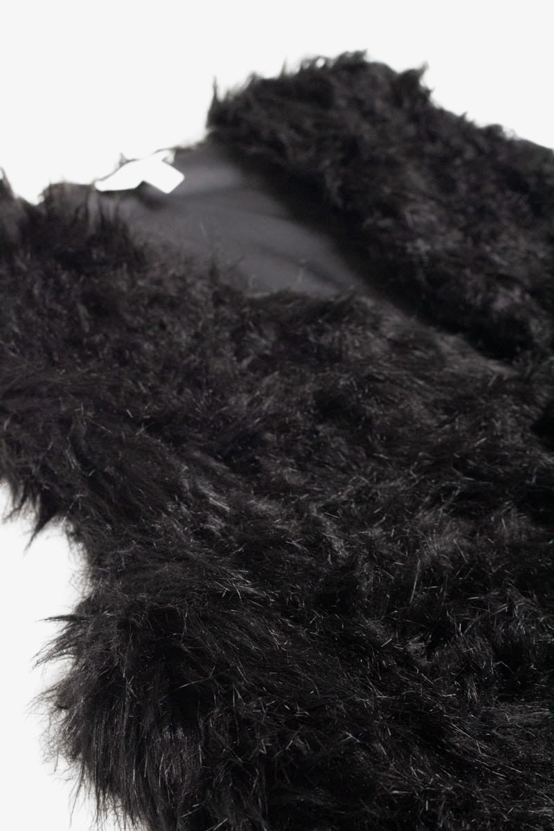 Black Shag Faux Fur Vest