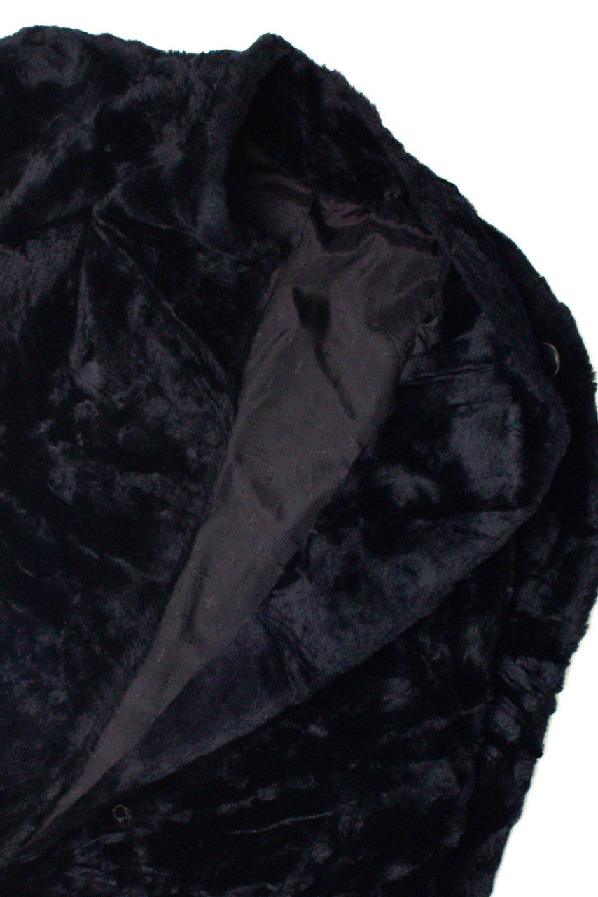 Dark Blue Faux Fur Coat 1