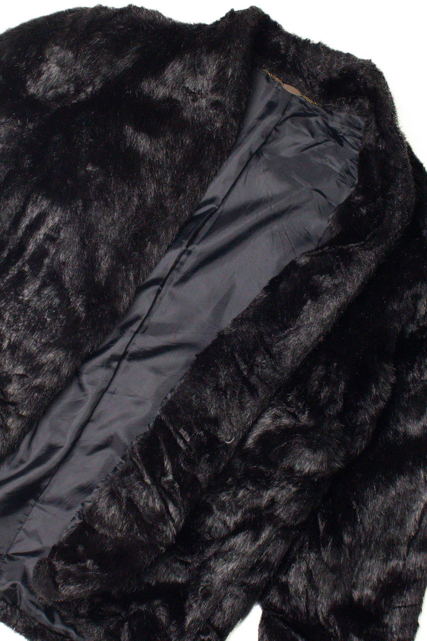 Black Faux Fur Coat 10