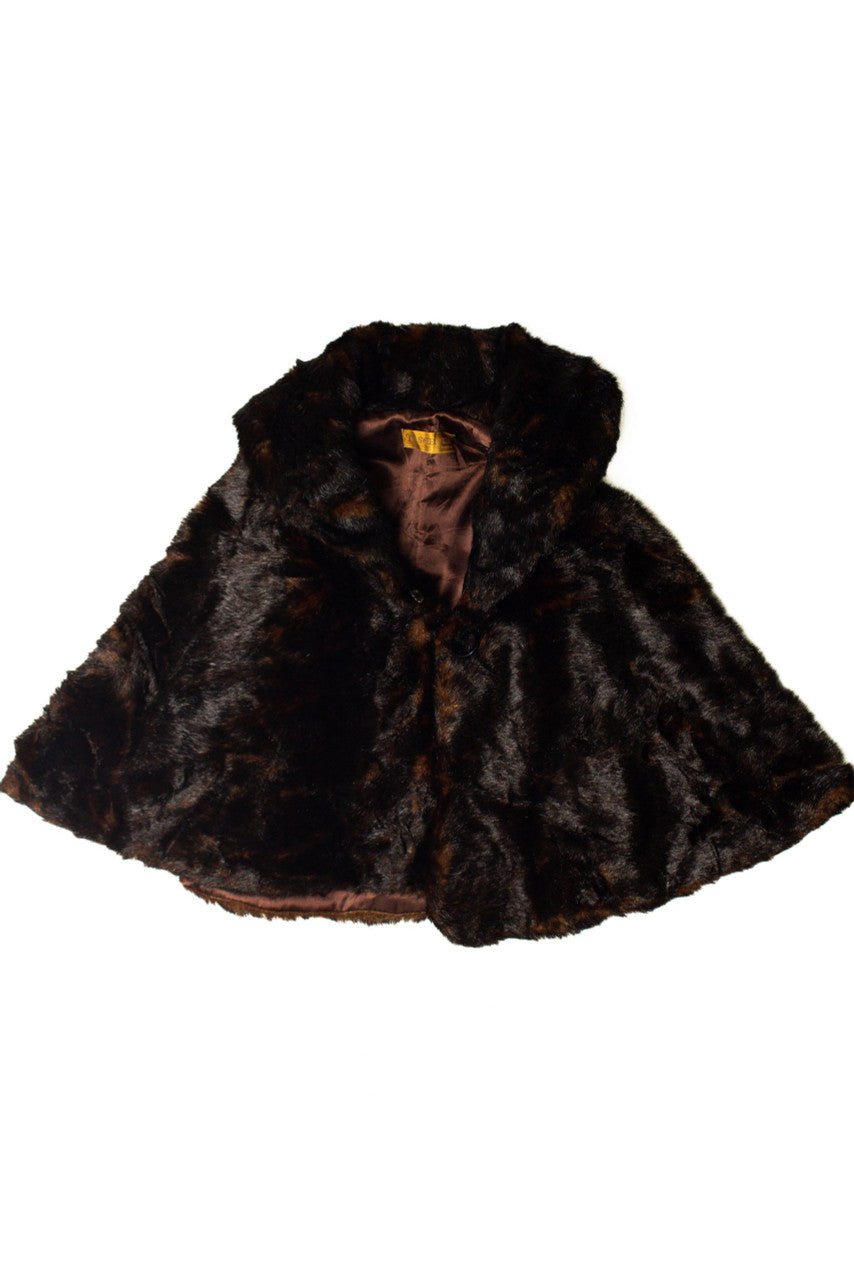 Brown Faux Fur Capelet