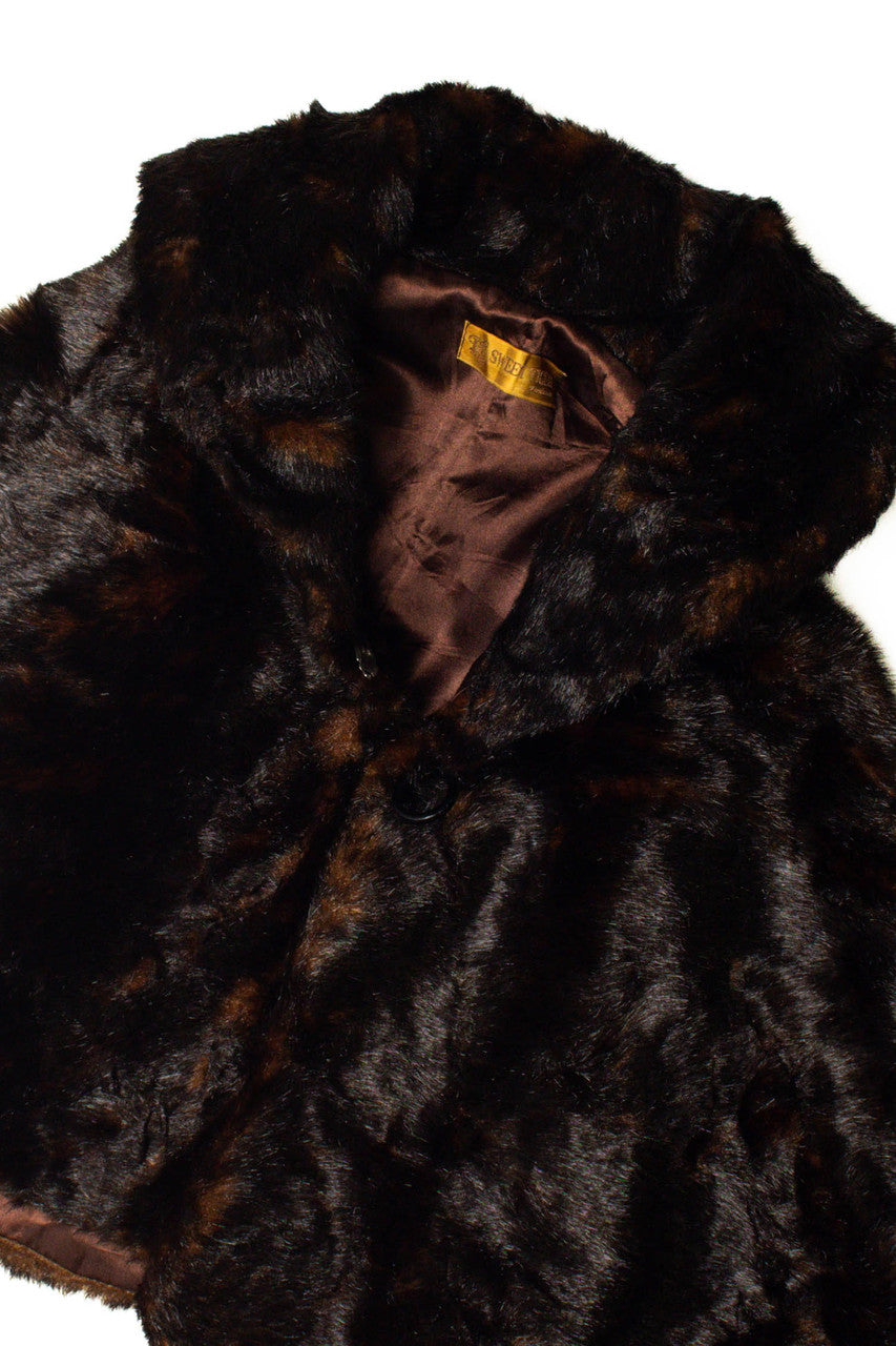 Brown Faux Fur Capelet