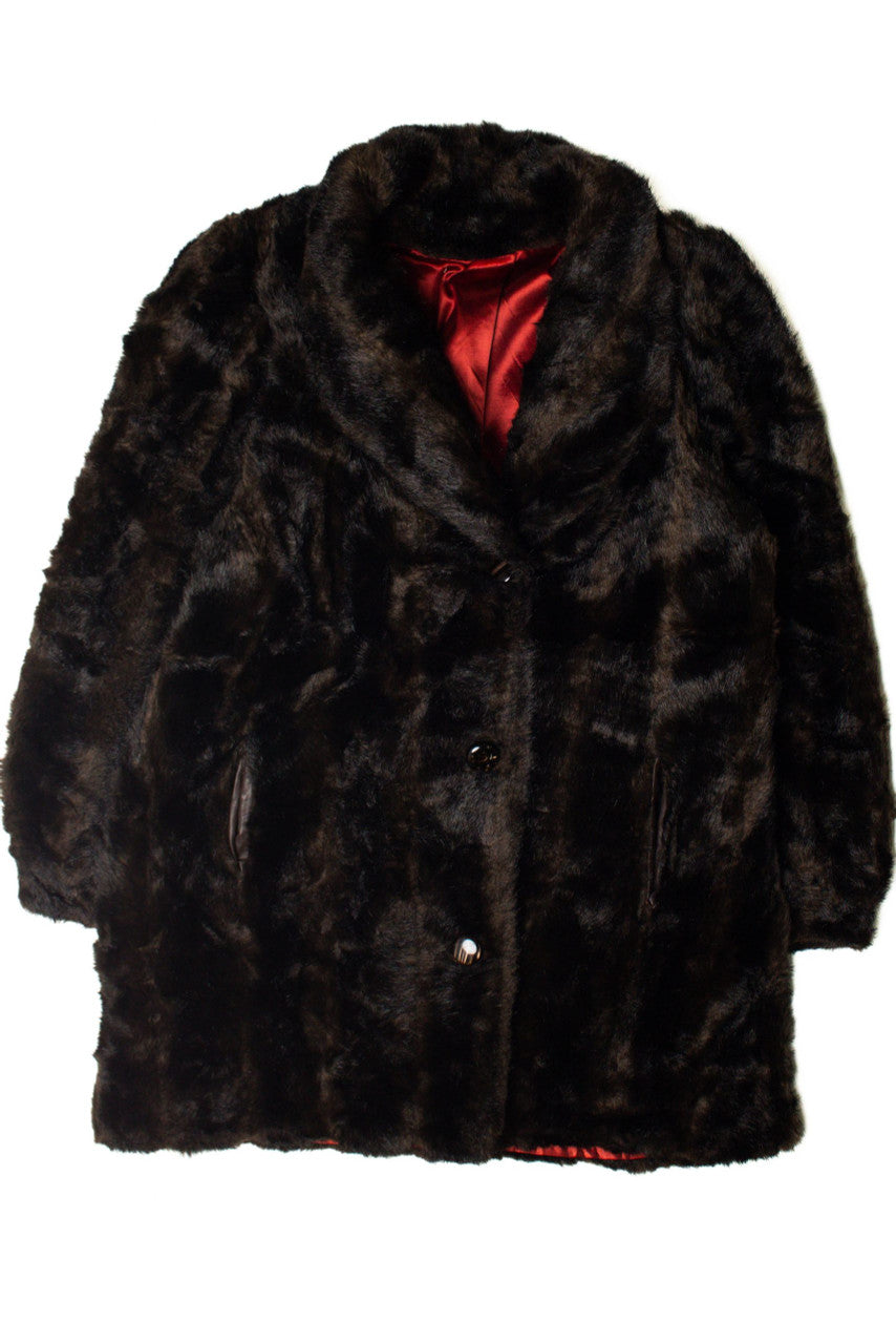 Dark Brown Faux Fur Coat 2