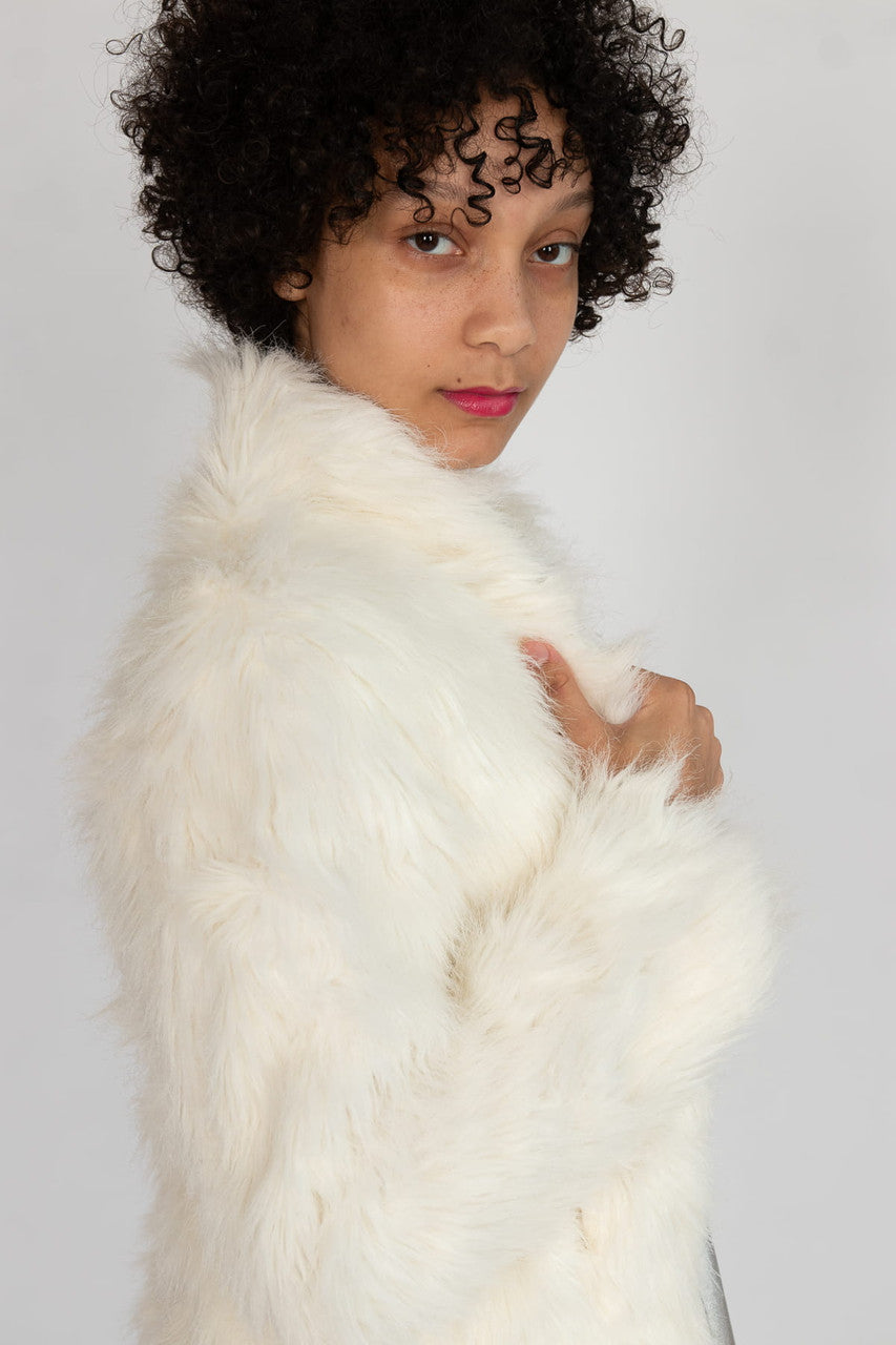 Religion White Faux Fur Coat (2000s)