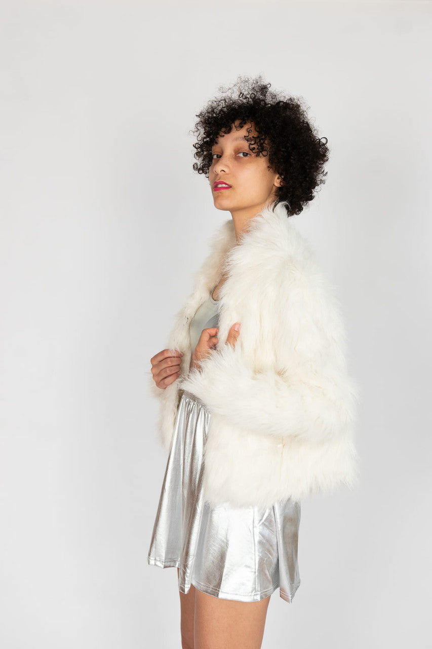 Religion White Faux Fur Coat (2000s)