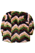 Vintage Multicolor Open Front Faux Fur Coat