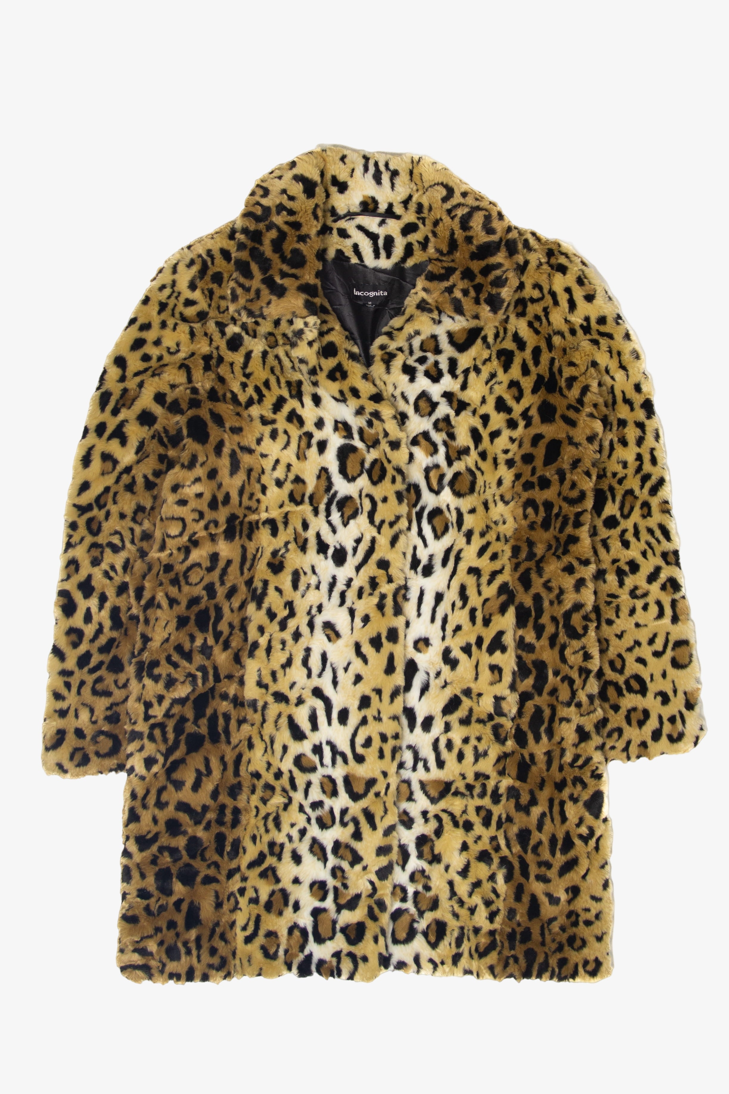 Vintage Y2K Incognita Cheetah Print Faux Fur Coat (2000s)