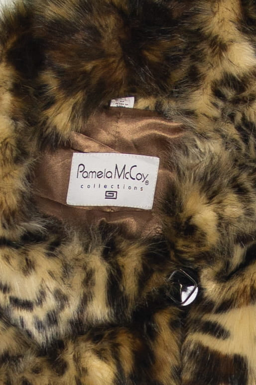 Recycled Pamela McCoy Cheetah Faux Fur Coat
