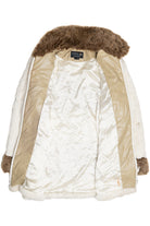 Vintage Nordic Lights Snowflake Pattern Faux Fur Coat (1990s)
