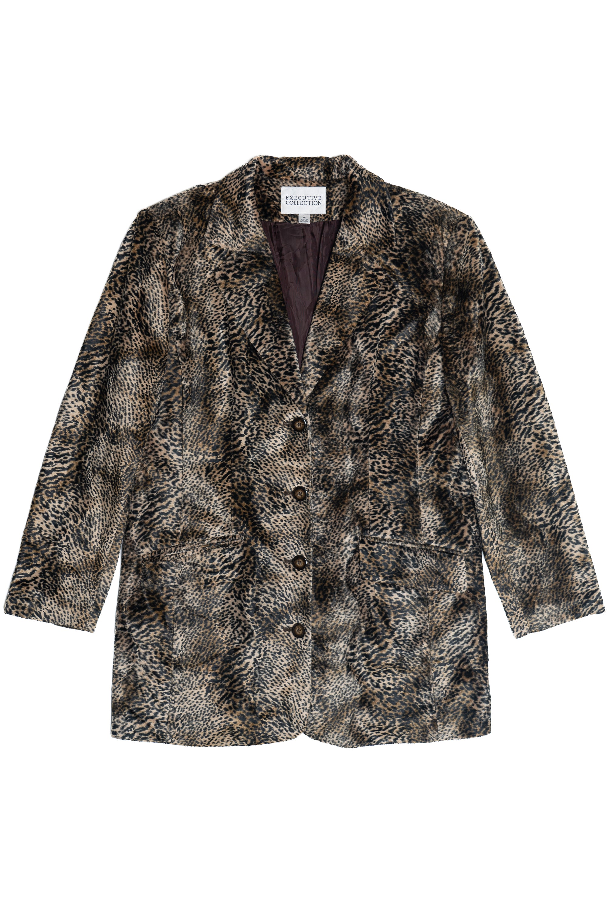 Vintage Executive Collection Leopard And Cheetah Faux Fur Blazer (1990s)