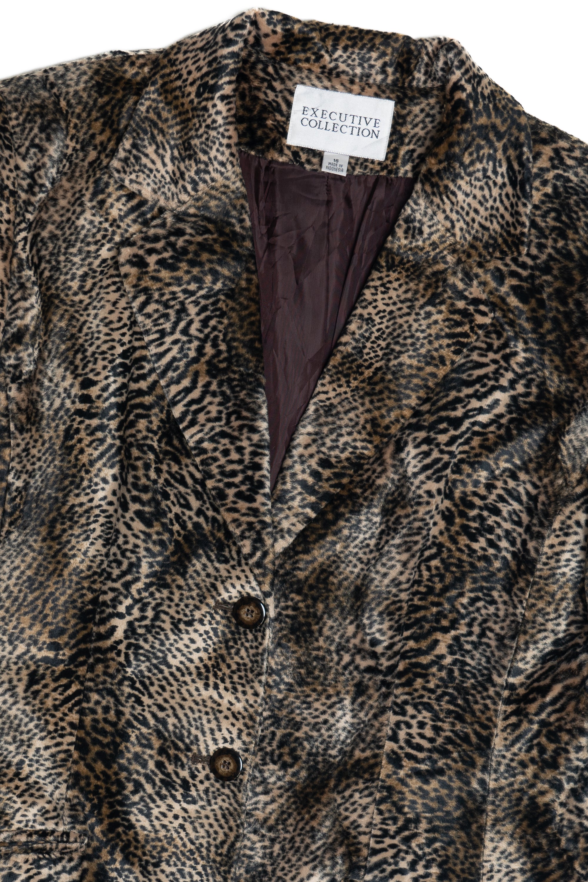 Vintage Executive Collection Leopard And Cheetah Faux Fur Blazer (1990s)