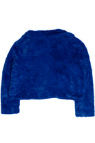 Royal Blue Faux Fur Open Front Coat
