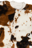 Le Lis Cow Print Faux Fur Jacket