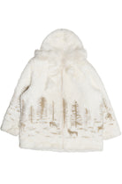 Vintage Milton Funwear Deer And Forest Print Faux Fur Coat (2000s)