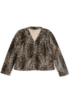 Vintage Textured Leopard Print Faux Fur Lightweight Jacket (1990s)