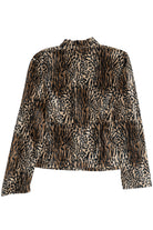 Vintage Textured Leopard Print Faux Fur Lightweight Jacket (1990s)