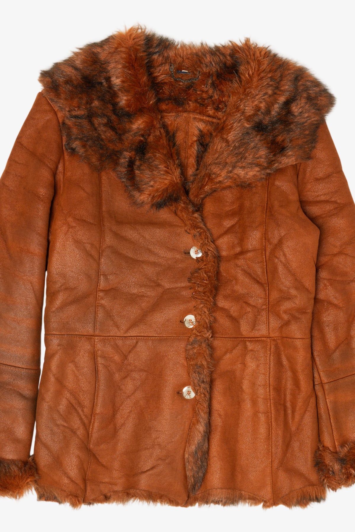 Vintage Brown Monika Faux Fur Lined Coat (1990s)