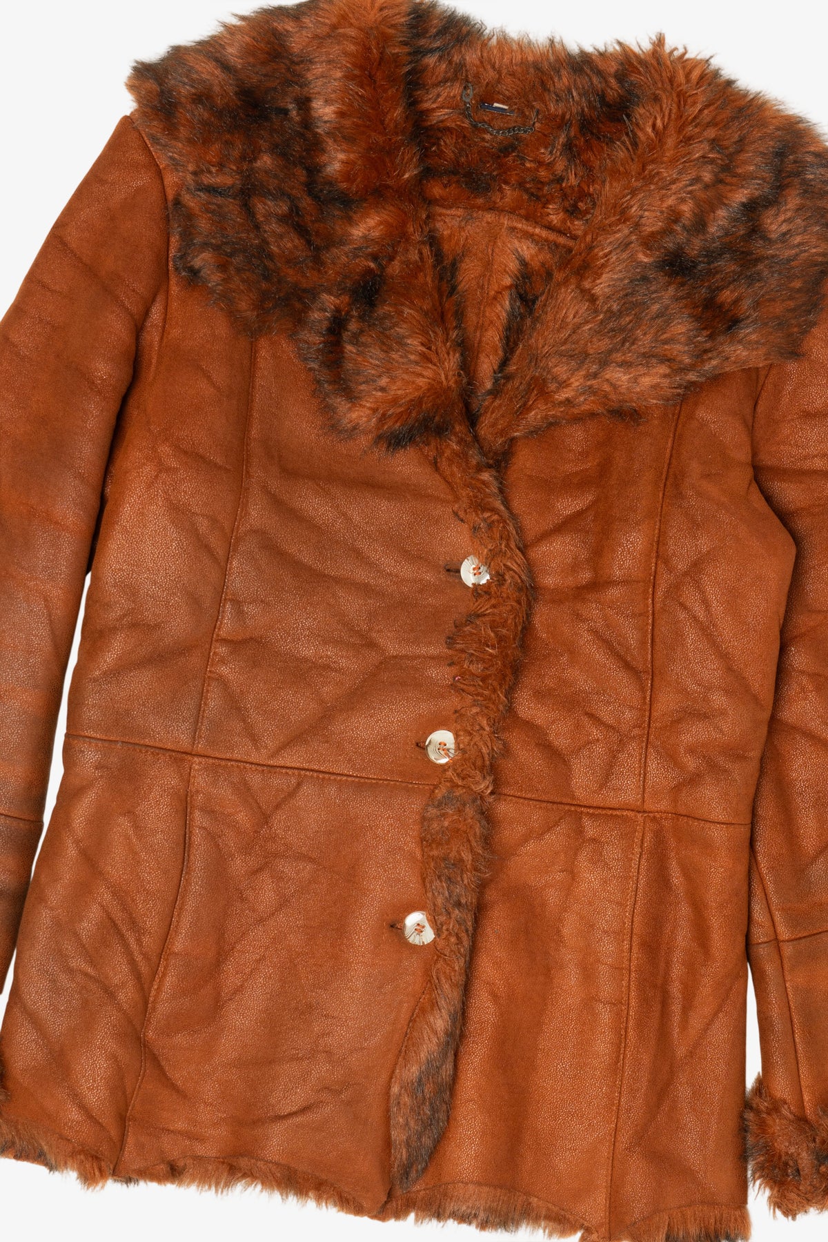 Vintage Brown Monika Faux Fur Lined Coat (1990s)