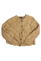 Vintage J. Crew Light Brown Fisherman Cardigan Sweater (1990s)