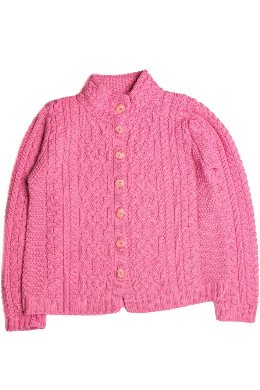 Aran Crafts Pink Fisherman Sweater 1103