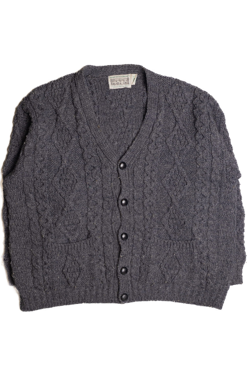 Aran Sweater Market Dark Gray Fisherman Sweater 1105