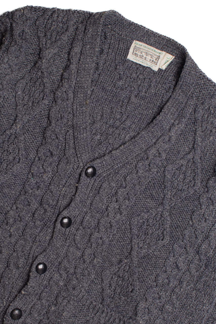 Aran Sweater Market Dark Gray Fisherman Sweater 1105