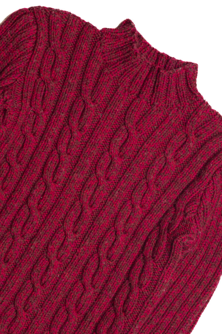 Dark Red Fisherman Sweater 1109