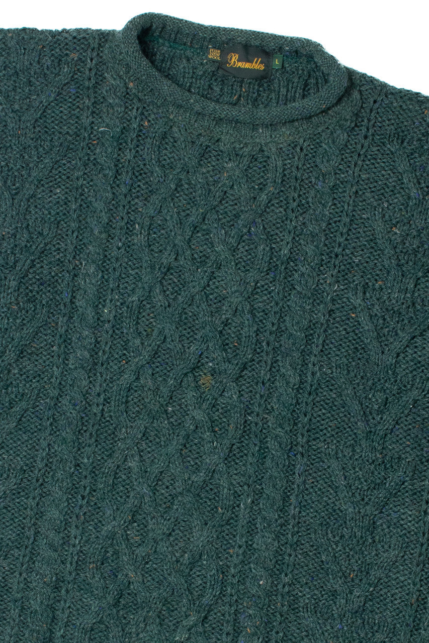 Vintage Green Brambles Fisherman Sweater