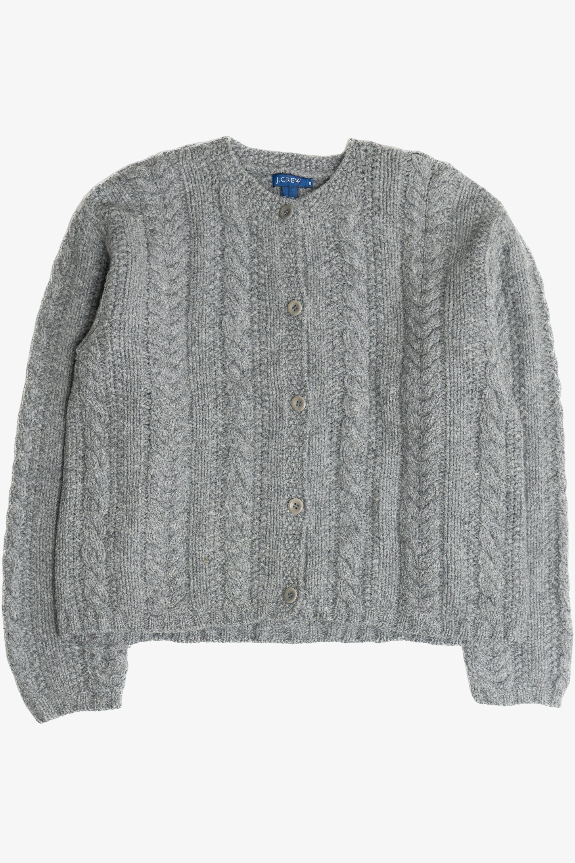 Vintage J. Crew Cable Knit Cardigan Fisherman Sweater (2000s