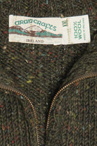 Vintage Aran Crafts Ireland Quarter Zip Wool Fisherman Sweater (2000s)
