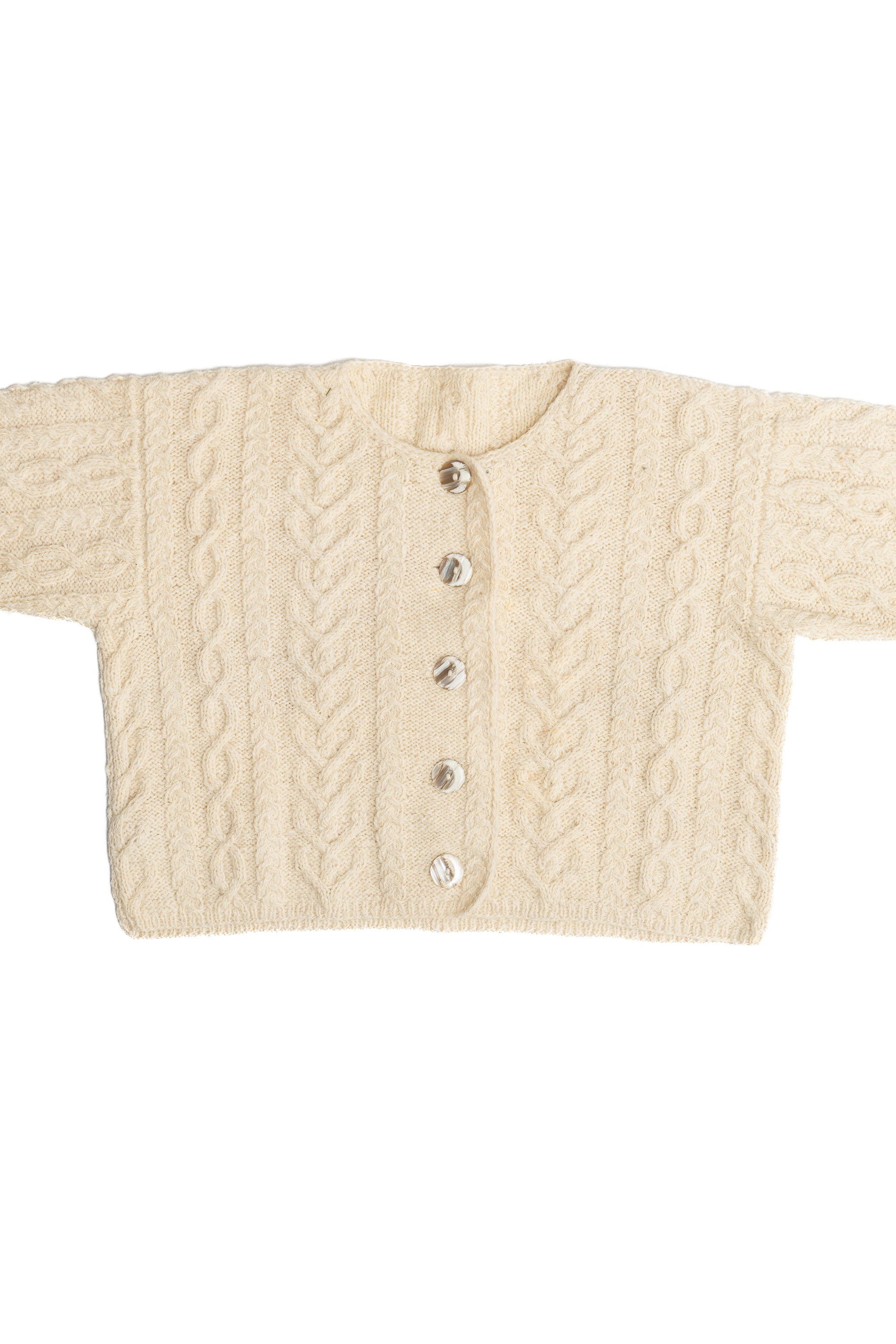 Vintage Fisherman Cable Knit Cardigan Sweater (1990s)