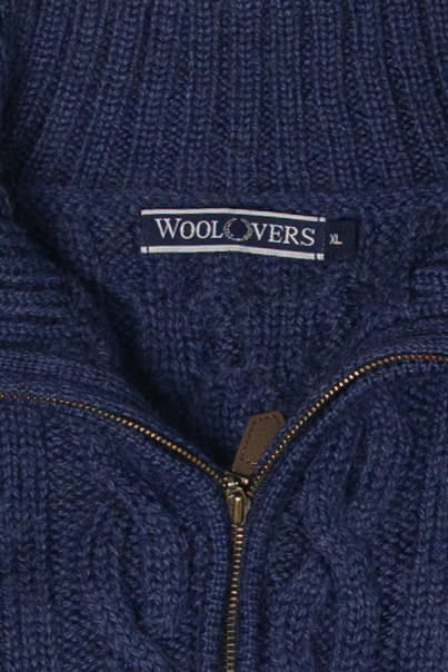 Vintage Wool Vers Blue Quarter Zip Fisherman Sweater (1990s)