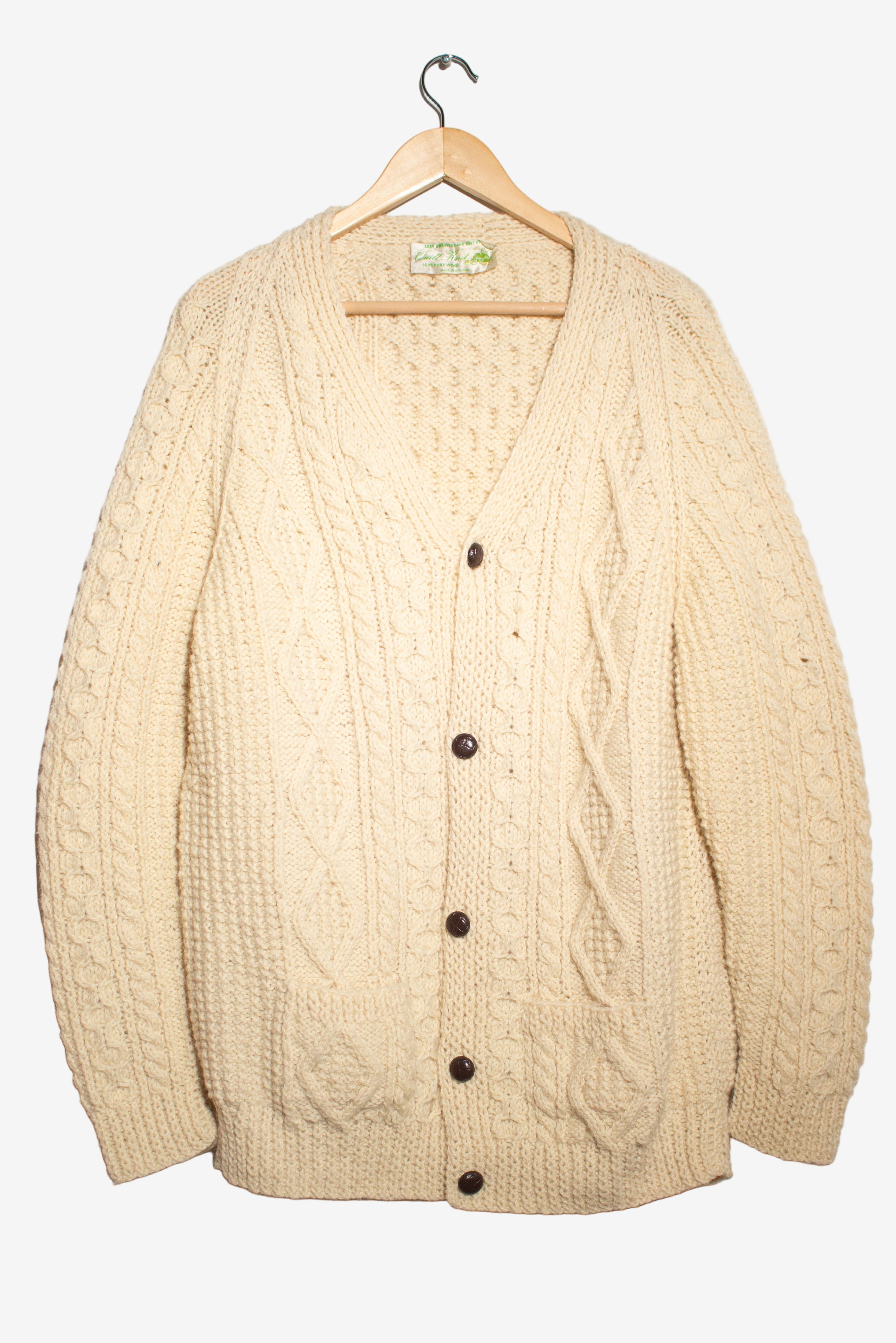 Vintage Quill Knit Fisherman Cardigan (1980s)